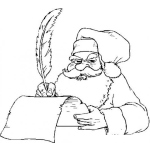 Dibujo para colorear Dibujo De Santaclaus Enojado Respondiendo Una Carta Para Pintar Y Colorear