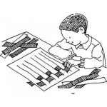 Dibujo para colorear Como Hacer Un Tapete Para Pintar Y Colorear Dibujo De Un Nino Haciendo Un Individual Tipo Tapetio