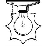Dibujo para colorear Dibujo De Una Bombilla En Una Flaponera Para Pintar Y Colorear
