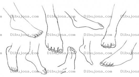 Dibujo para colorear Dibujo De Varios Pies Para Pintar Y Colorear El Objeto De Un Fetichista