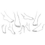 Dibujo para colorear Dibujo De Varios Pies Para Pintar Y Colorear El Objeto De Un Fetichista