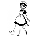 Dibujo para colorear Dibujo De Sirvienta Sacando A Pasear Al Perrito Para Pintar Y Colorear Mucama Dando Un Paseo A La Mascota
