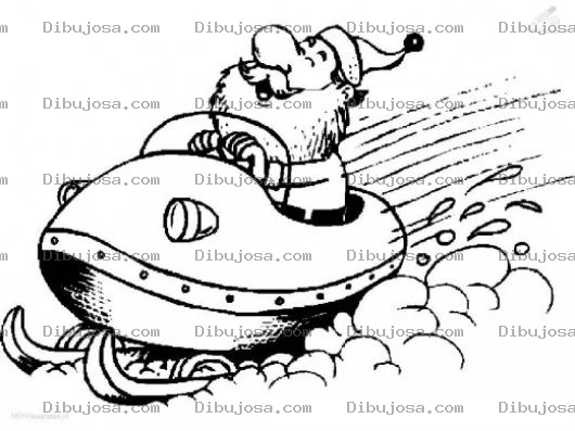 Dibujo para colorear Dibujo De Santa Con Trineo De Gasonlina Para Pintar Y Colorear