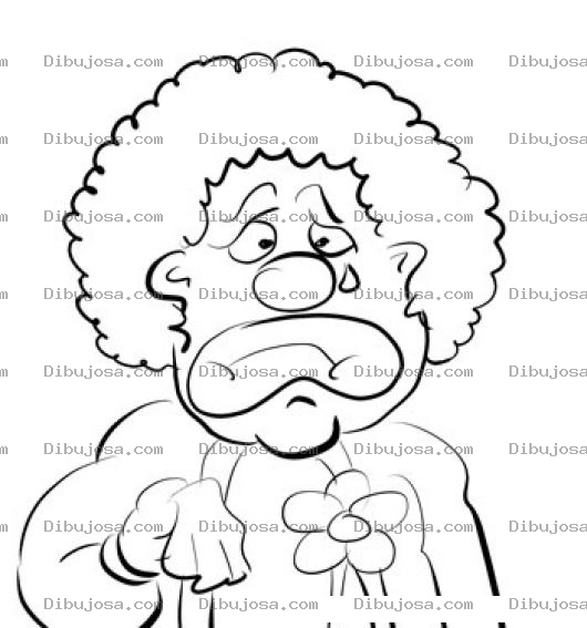 Dibujo para colorear Dibujo De Payaso Triste Para Colorear Payasito Llorando