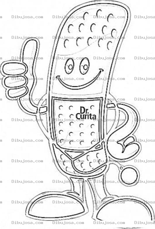 Dibujo para colorear Doctor Curita Dibujo De Una Curita Bandita Para Pintar Y Colorear