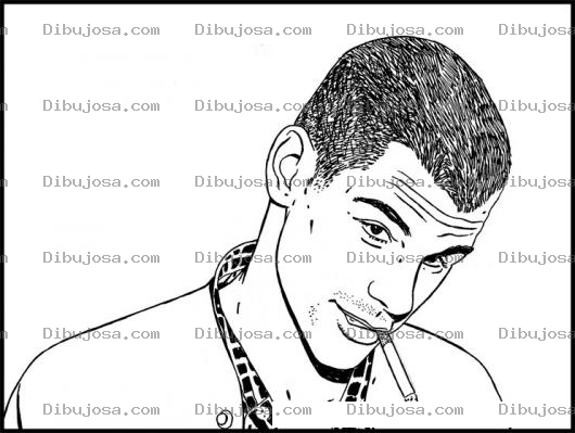 Dibujo para colorear Dibujo De Un Artista Famoso Con Cigarro Para Pintar Y Colorear