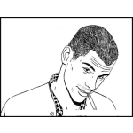 Dibujo para colorear Dibujo De Un Artista Famoso Con Cigarro Para Pintar Y Colorear