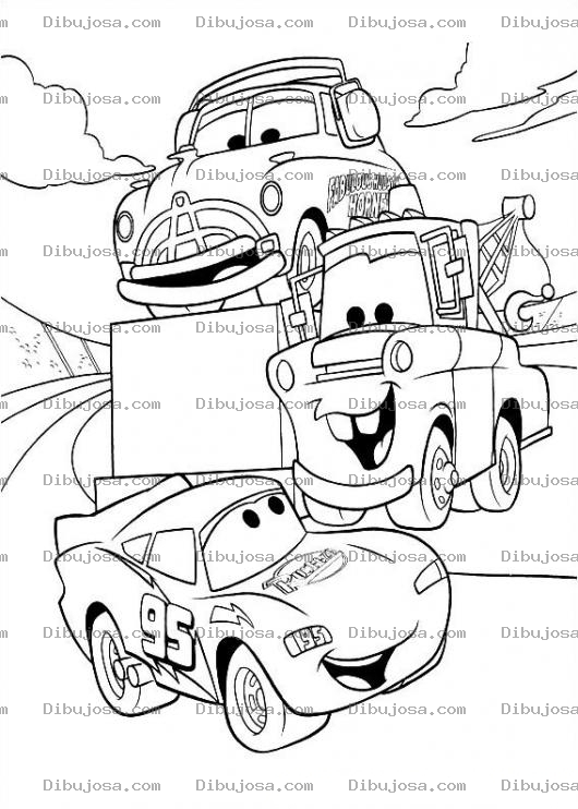 Dibujo para colorear Los carros de Disnery Cars