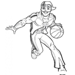 Dibujo para colorear Dibujo De Esportacus De Lazy Town Con Una Pelota De Basquetbol Para Colorear A Sportacus