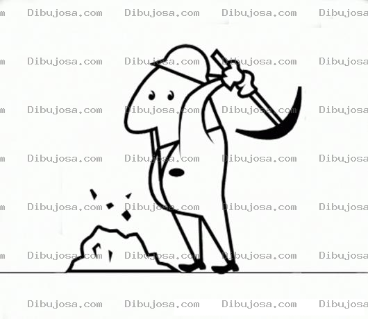 Dibujo para colorear Picandopiedra Dibujo De Minero Trabajando Picando Una Roca Para Pintar Y Colorear Picando Piedra