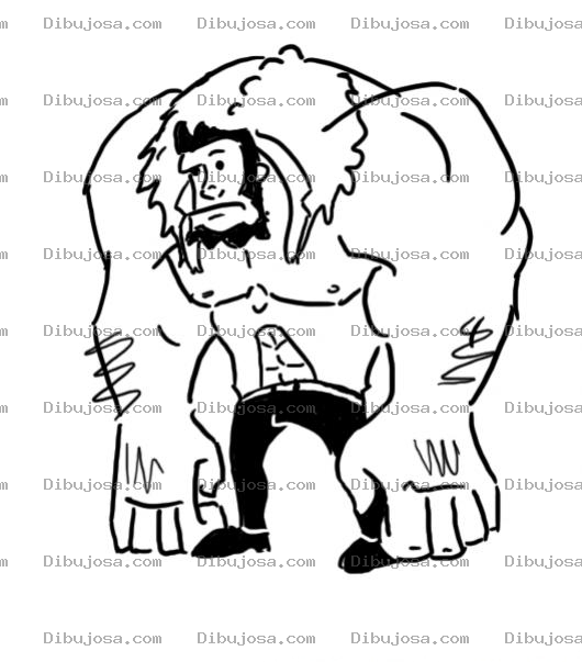 Dibujo para colorear Musculoso Jorobado Para Pintar Y Colorear