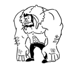 Dibujo para colorear Musculoso Jorobado Para Pintar Y Colorear