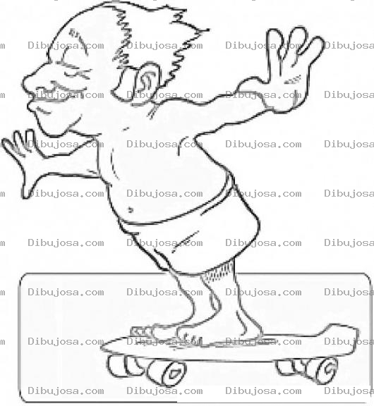 Dibujo para colorear Dibujo De Abuelito En Patineta Para Pintar Y Colorear