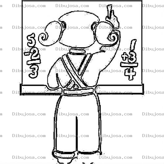 Dibujo para colorear Maestra De Matematica Para Pintar Y Colorear Dibujo De Una Mujer Frente A Un Pizarron