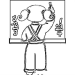 Dibujo para colorear Maestra De Matematica Para Pintar Y Colorear Dibujo De Una Mujer Frente A Un Pizarron