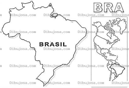 Dibujo para colorear Mapa De Brasil Para Pintar Y Colorear