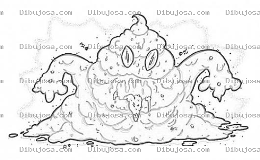 Dibujo para colorear Dibujo Del Moustruo Del Pantano Para Pintar Y Colorear Monstru Hediondo