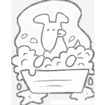 Dibujo para colorear Dibujo De Perro En Tina Para Colorear