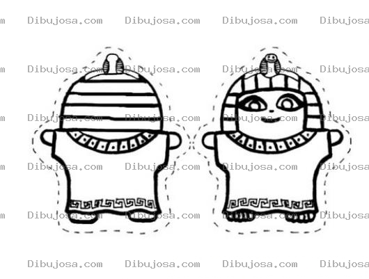 Dibujo para colorear Colorear Faraon para recortar