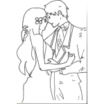 Dibujo para colorear Dibujo De Pareja Bailando En Traje De Gala Para Pintar Y Colorear Baile De Promocion Estudiantil