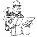 Dibujo para colorear Dibujo De Boyscout Leyendo Un Mapa Para Pintar Y Colorear