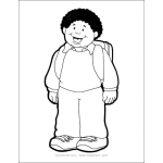 Dibujo para colorear Dibujo De Un Alumno Negrito Con Mochila Para Pintar Y Colorear
