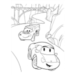 Dibujo para colorear El carro rojo y el azul de disney cars