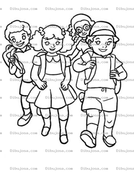 Dibujo para colorear Dibujo De Estudiantes Saliendo De La Escuela Para Pintar Y Colorear