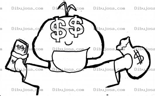 Dibujo para colorear Dibujo De Ganador De Loteria Para Pintar Y Colorear Adinerado Con Mucho Dinero