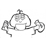 Dibujo para colorear Dibujo De Ganador De Loteria Para Pintar Y Colorear Adinerado Con Mucho Dinero