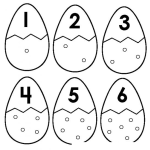 Dibujo para colorear Numero 6 Dibujo De Seis Huevos Para Pintar Y Colorear Numeroseis