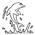 Dibujo para colorear Dibujo De Delfin Saltando Del Agua Para Pintar Y Colorear