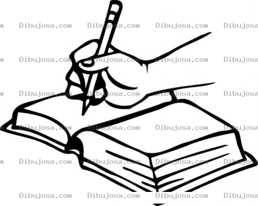 Dibujo para colorear Dibujo De Mano Firmando Un Libro Con Un Lapiz Para Pintar Y Colorear