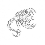 Dibujo para colorear Plantilla De Tatuaje De Escorpion Para Imprimir Y Recortar Contorno Para Pintar Y Colorear Tatuaje De Alacran