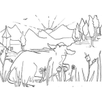 Dibujo para colorear Vacaechada Dibujo De Vaca Echada Para Pintar Y Colorear