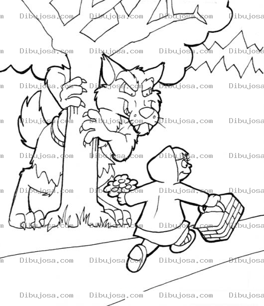 Dibujo para colorear Dibujo Del Lobo De Caperucitaroja Para Pintar Y Colorear
