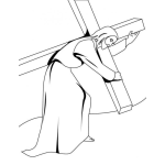 Dibujo para colorear Colorear a Jesus con su cruz