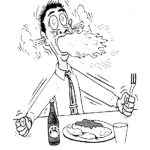 Dibujo para colorear Dibujo De Comida Picante Para Pintar Y Colorear Hombre Enchilado Con Un Plato Con Chile Y Aji Chiltepe