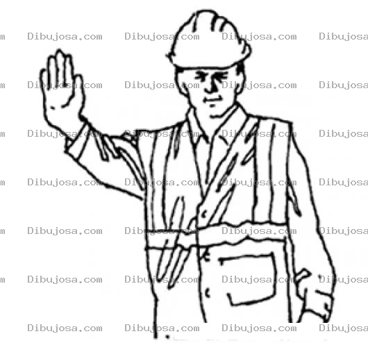 Dibujo para colorear Hombre Haciendo Signo De Stop Para Pintar Y Colorear