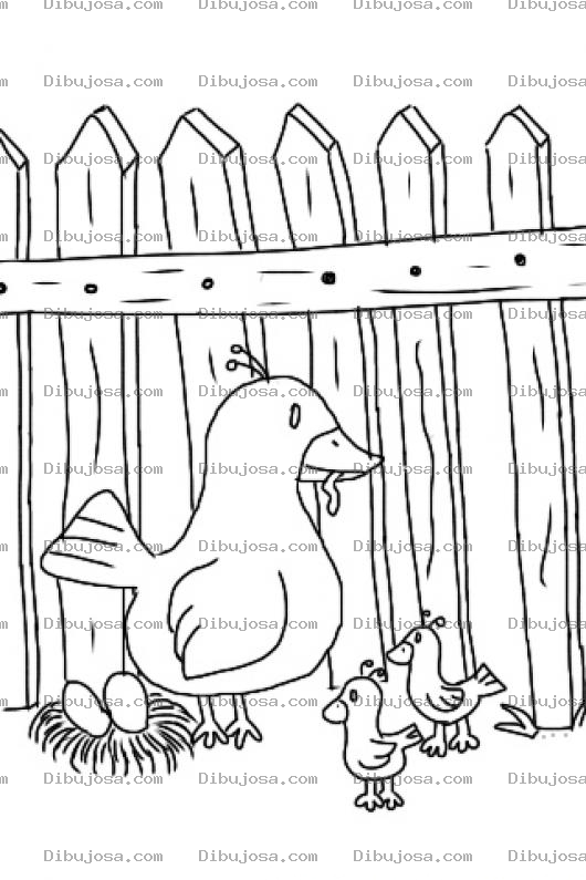 Dibujo para colorear La Mama Patita Les Da Su Alimento A Los Patitos En Su Nido Para Pintar Y Colorear