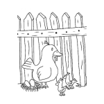 Dibujo para colorear La Mama Patita Les Da Su Alimento A Los Patitos En Su Nido Para Pintar Y Colorear