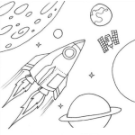 Dibujo para colorear Colorear Cohete Espacial
