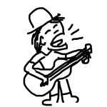Dibujo para colorear Dibujo De Cantante Cantando Con Guitarra Para Pintar Y Colorear
