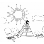 Dibujo para colorear Dibujo De Tikal Para Pintar Y Colorear Las Ruinas De Tikal En Peten Guatemala Dibujado Por Maylin Galindo Vives