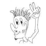 Dibujo para colorear Dibujo De Chico Punk Para Pintar Y Colorear Chavo Rockero