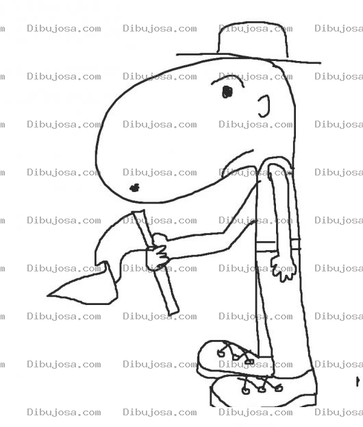 Dibujo para colorear Dibujo De Granjero Narizudo Con Un Banderin Para Colorear Y Pintar