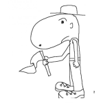 Dibujo para colorear Dibujo De Granjero Narizudo Con Un Banderin Para Colorear Y Pintar