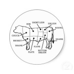 Dibujo para colorear Vaca Dibujo De Cortes De Carne En Ingles Para Pintar Y Colorear Partes Comestibles De Una Vaca