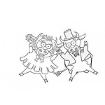 Dibujo para colorear Boda De Vaca Y Toro Para Pintar Y Colorear