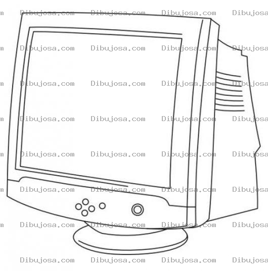 Dibujo para colorear Dibujo Del Monitor De La Computadora Para Pintar